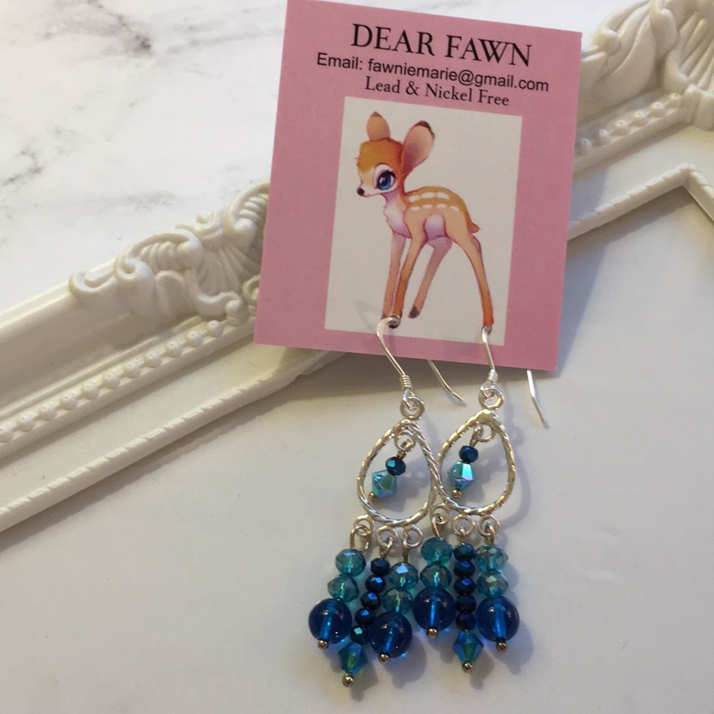 New Sterling silver & Swarovski crystal earrings - Picture 2 of 8